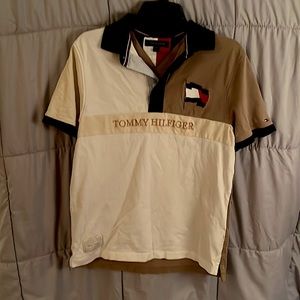 Color block Tommy Hilfiger polo shirt in size small